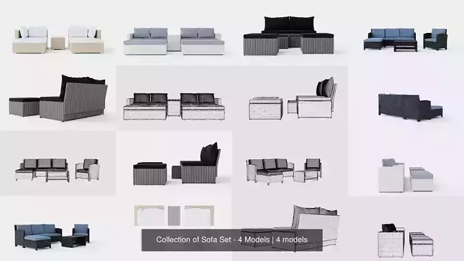 Collection of Sofa Set - 4 Models  Collection of Sofa Set - 4 Models