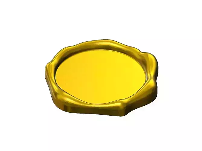 Organic wax seal dish plate ashtray relief 3D print model