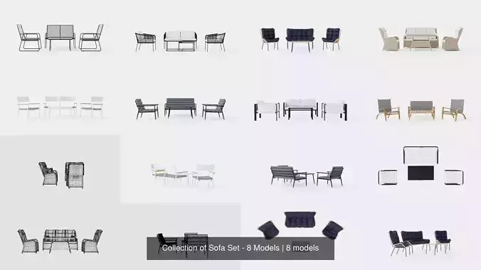 Collection of Sofa Set - 8 Models  Collection of Sofa Set - 8 Models