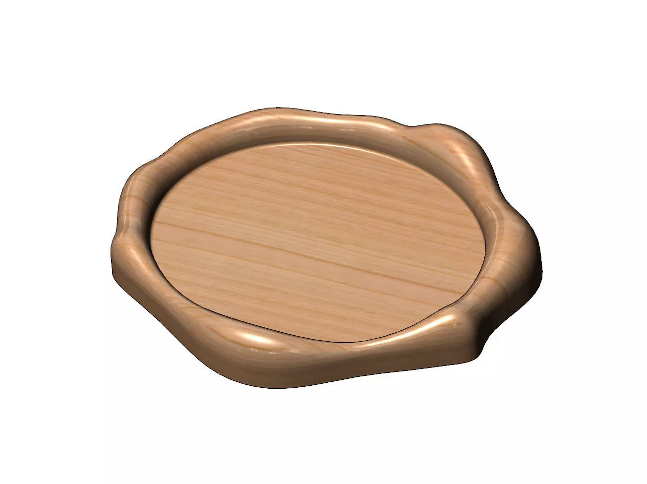 Organic oval wax seal dish plate ashtray relief 3D print model