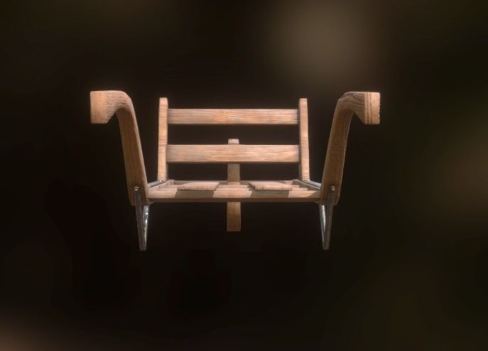 Old Wheelbarrow Dark Low-Poly PBR VR AR Low-poly 3D model_9