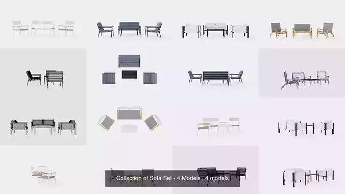 Collection of Sofa Set - 4 Models  Collection of Sofa Set - 4 Models