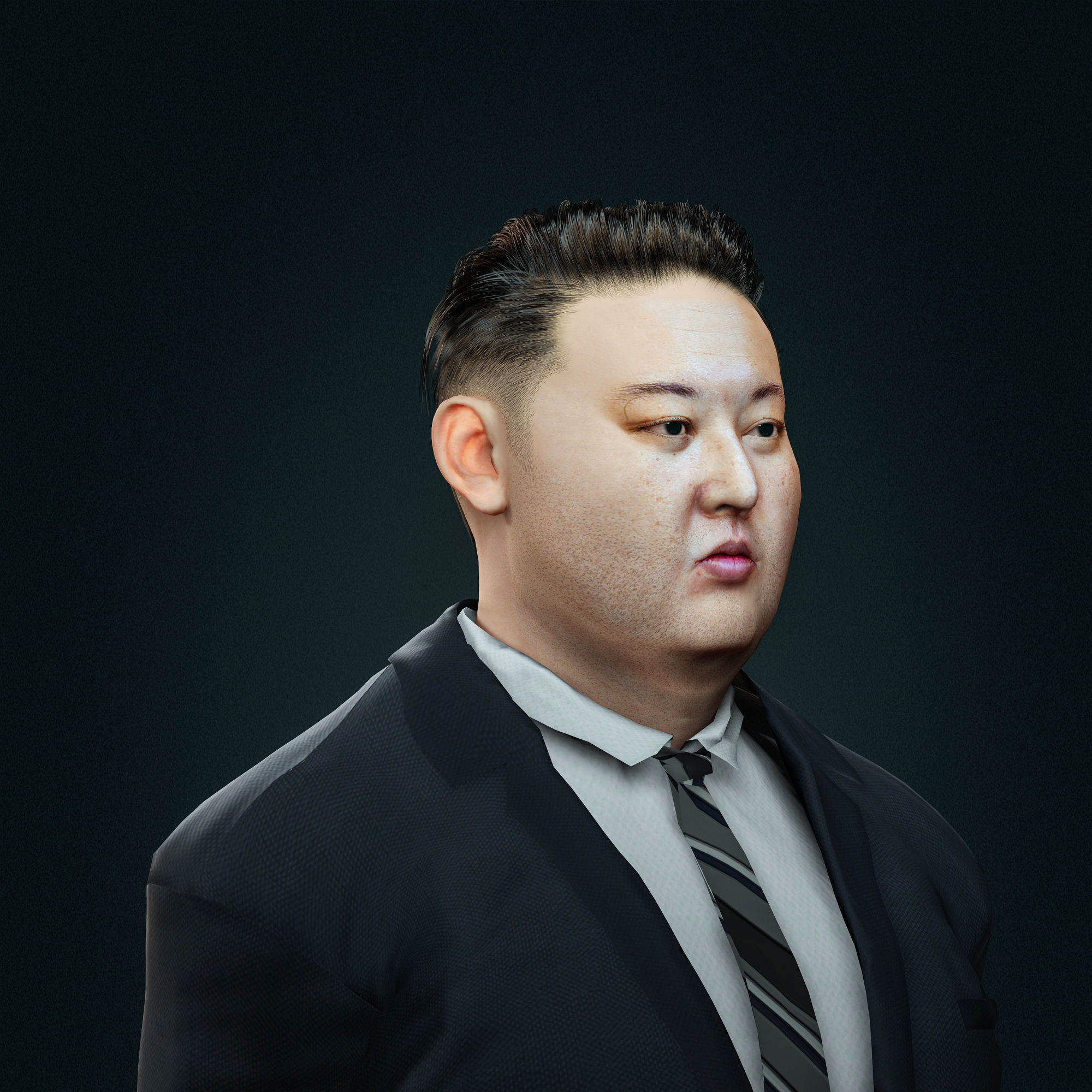 Kim Jong Un 3D Model - Hyper Realistic Low-poly 3D model_5