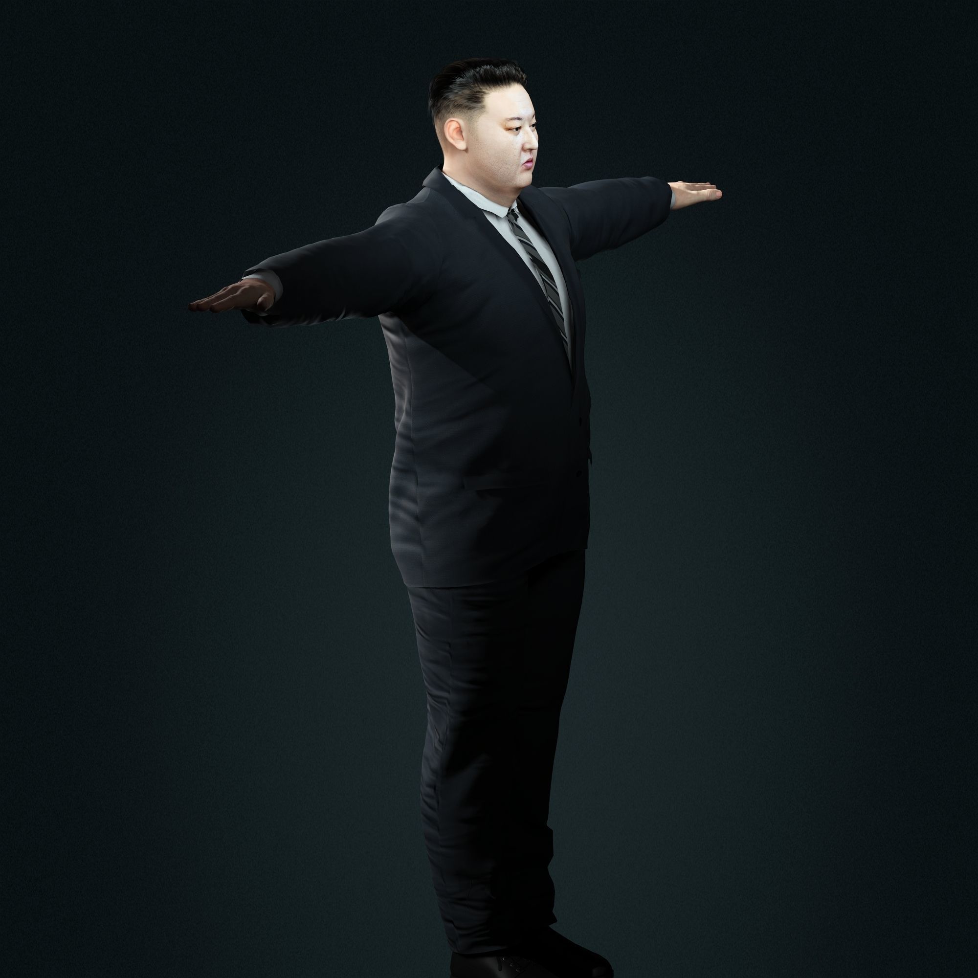 Kim Jong Un 3D Model - Hyper Realistic Low-poly 3D model_11