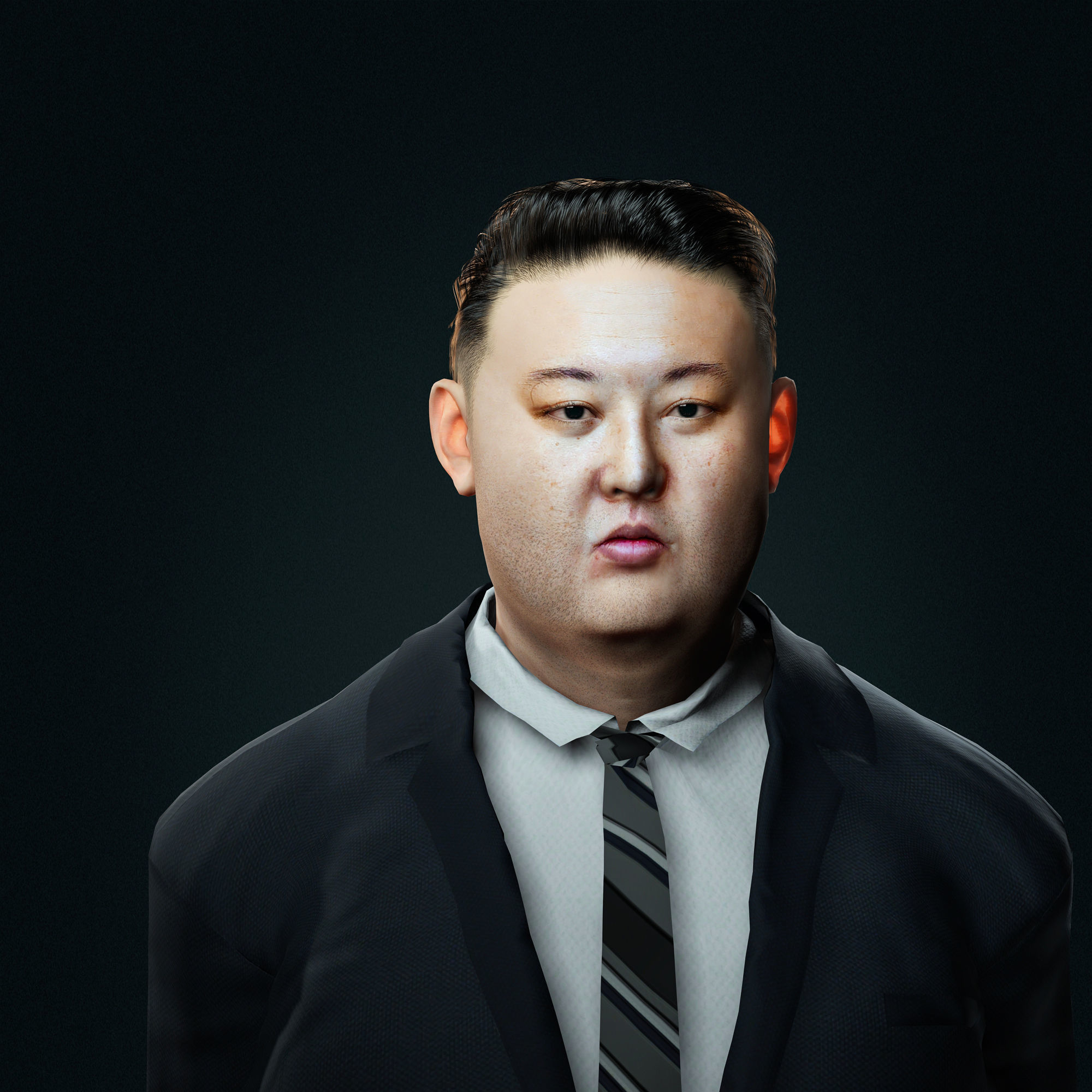 Kim Jong Un 3D Model - Hyper Realistic Low-poly 3D model_1