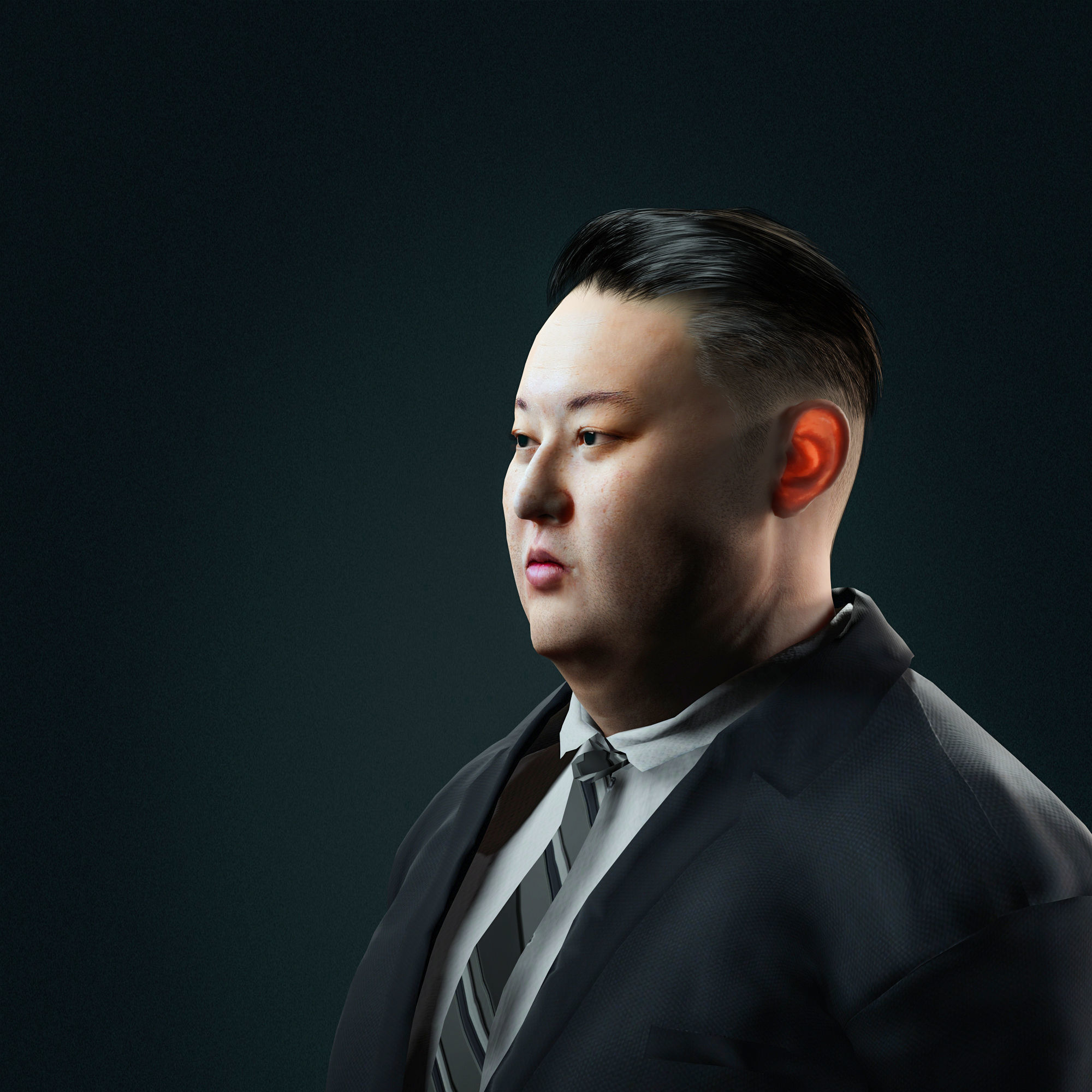 Kim Jong Un 3D Model - Hyper Realistic Low-poly 3D model_3