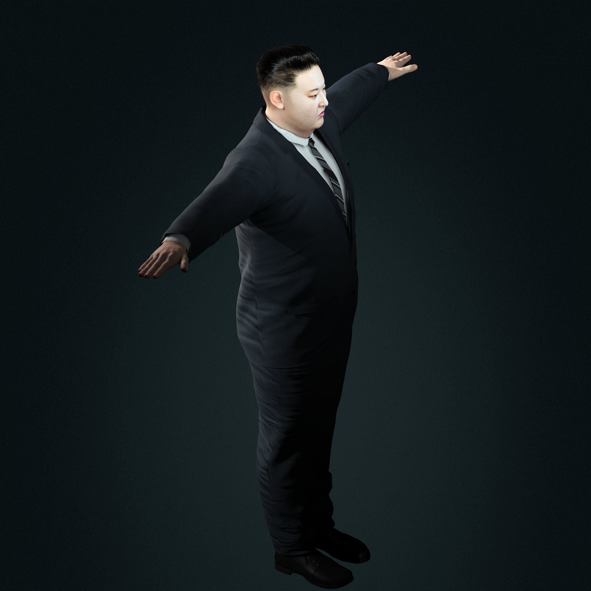 Kim Jong Un 3D Model - Hyper Realistic Low-poly 3D model_8