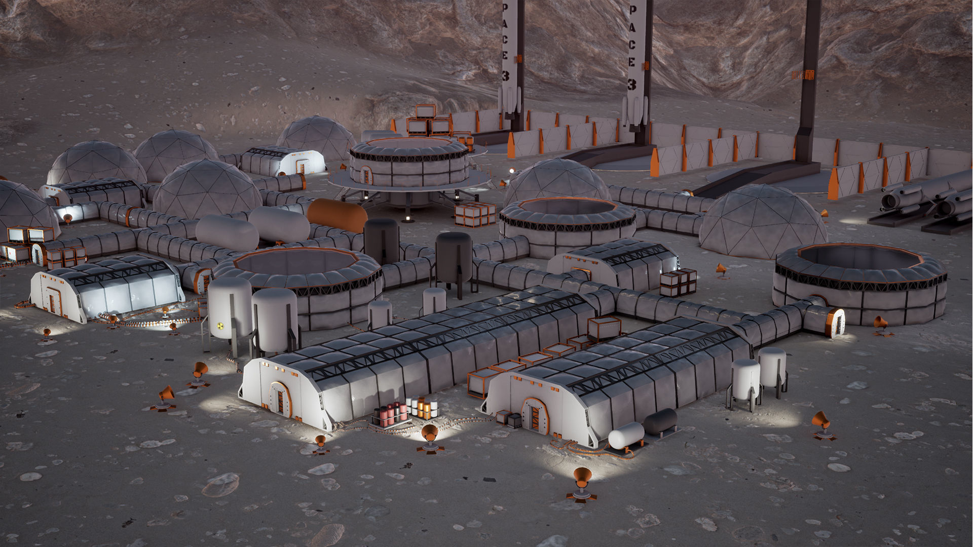 Low Poly Modular Space Station 02 Low-poly 3D model_4