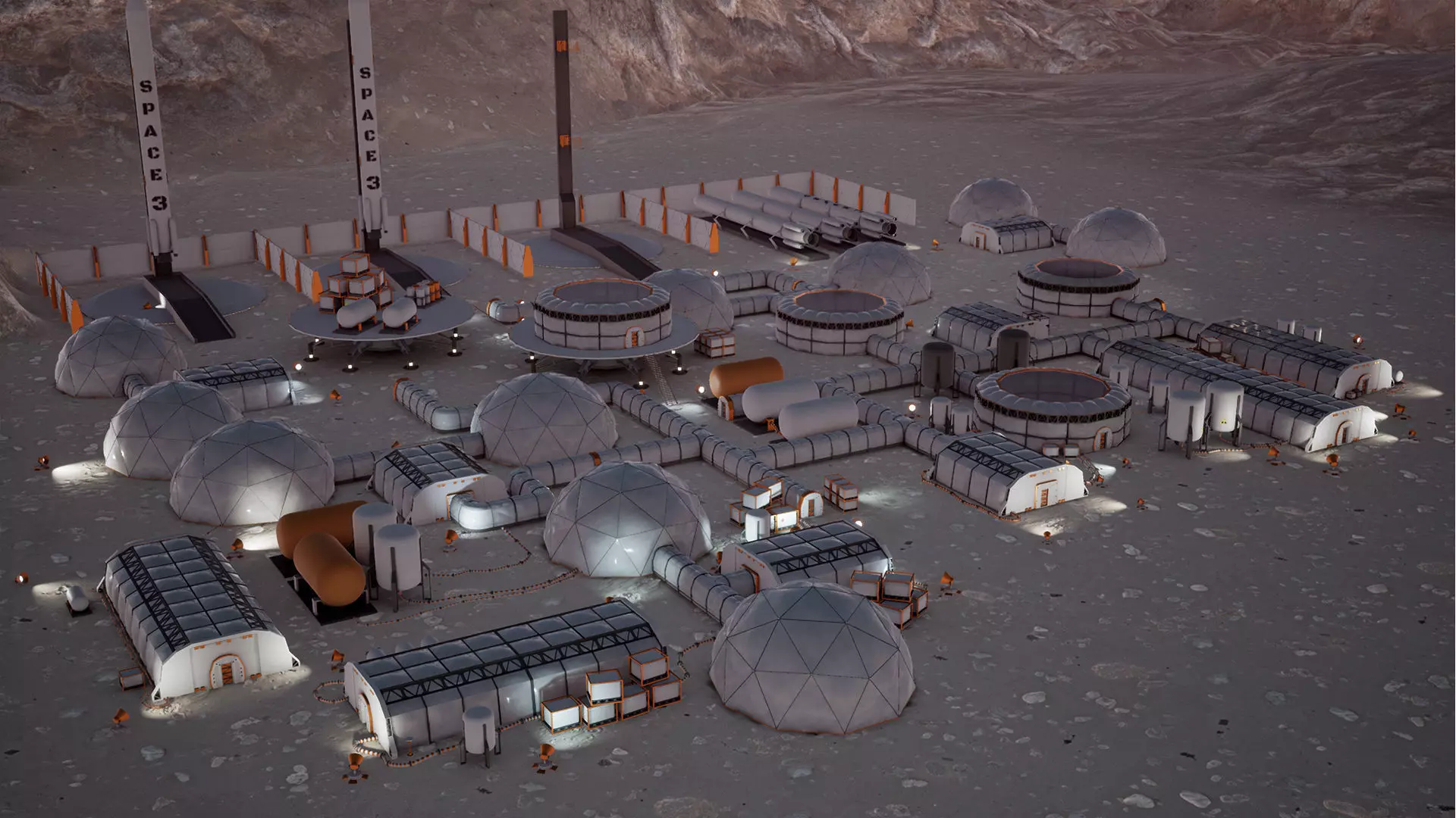 Low Poly Modular Space Station 02 Low-poly 3D model_0