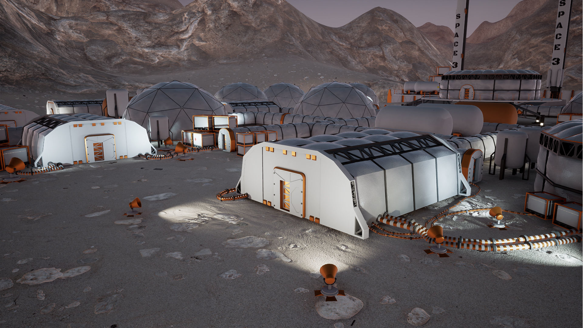 Low Poly Modular Space Station 02 Low-poly 3D model_2