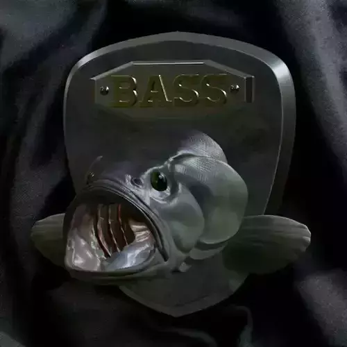 fish head bass trophy statue detailed texture 3D print model