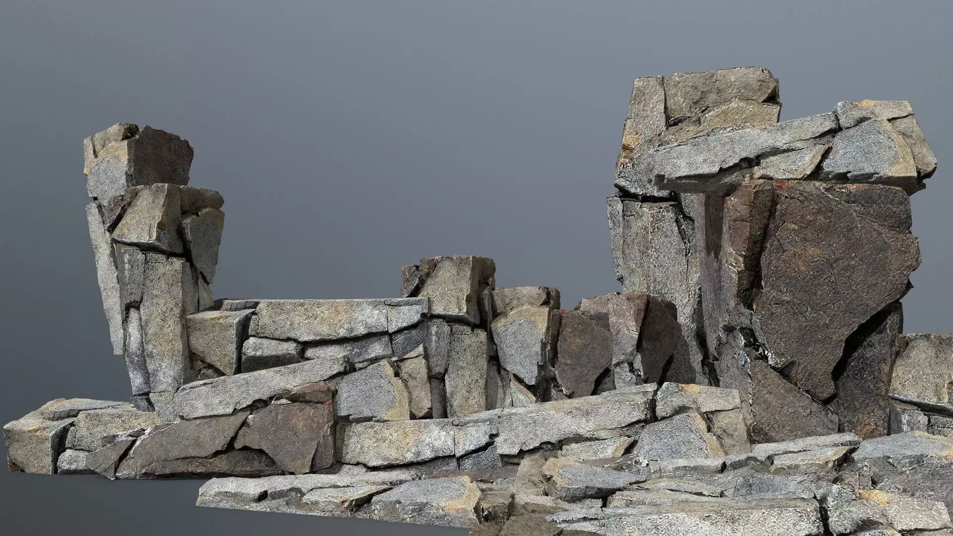 Cliff Rock Low-poly 3D model_0