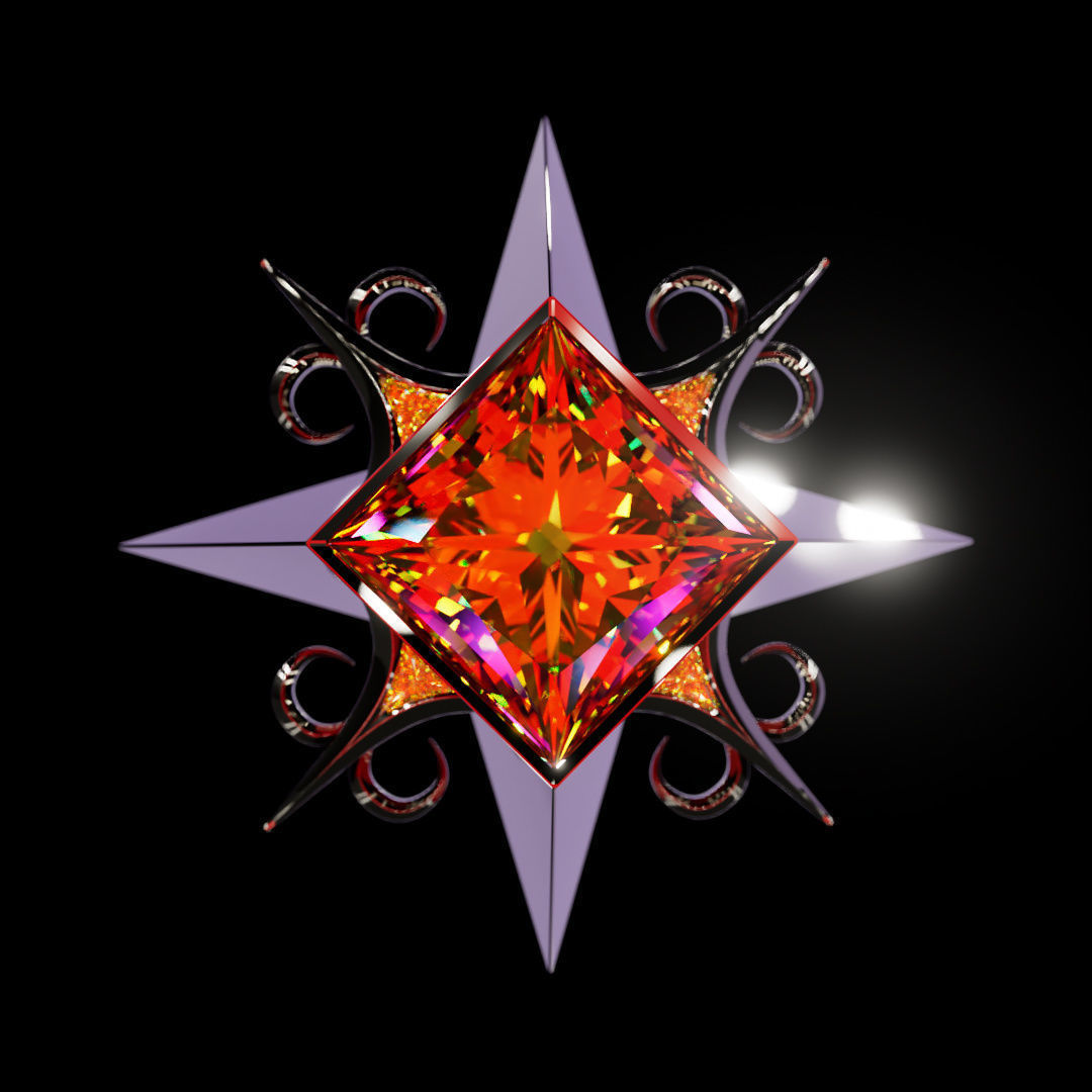 V Rising 3D Pendant Jewelry 3D model_4