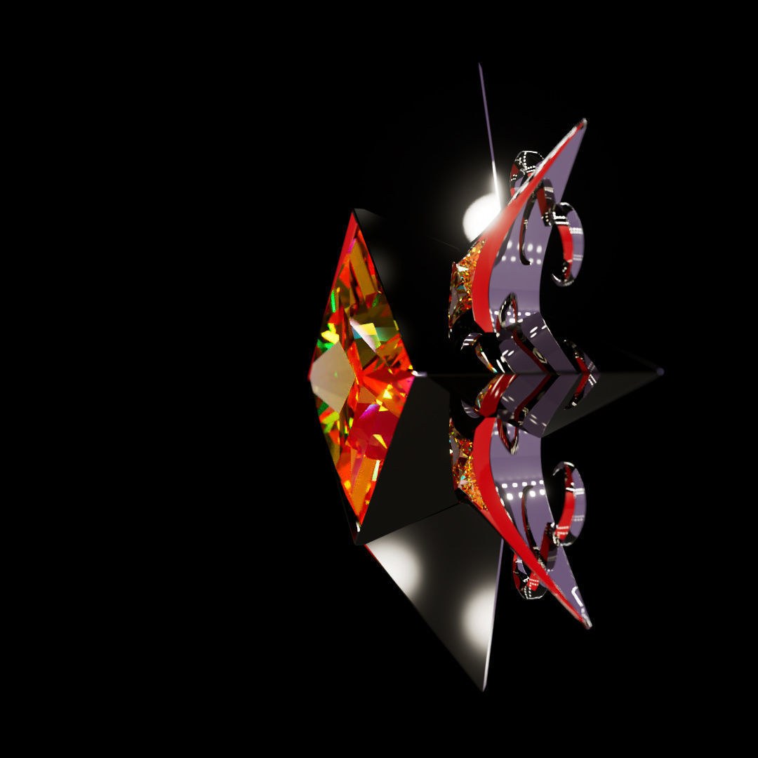 V Rising 3D Pendant Jewelry 3D model_6