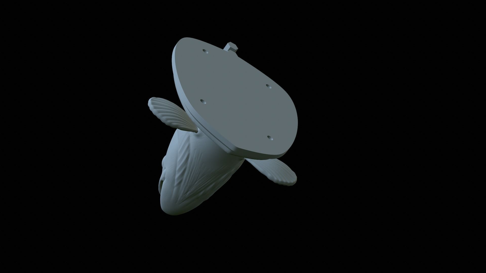 fish head trophy rainbow trout statue detailed texture 3D print model_6