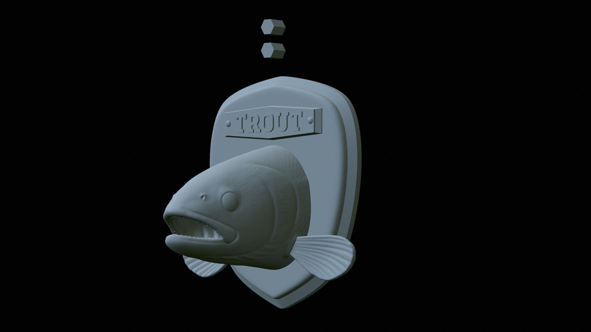 fish head trophy rainbow trout statue detailed texture 3D print model_2