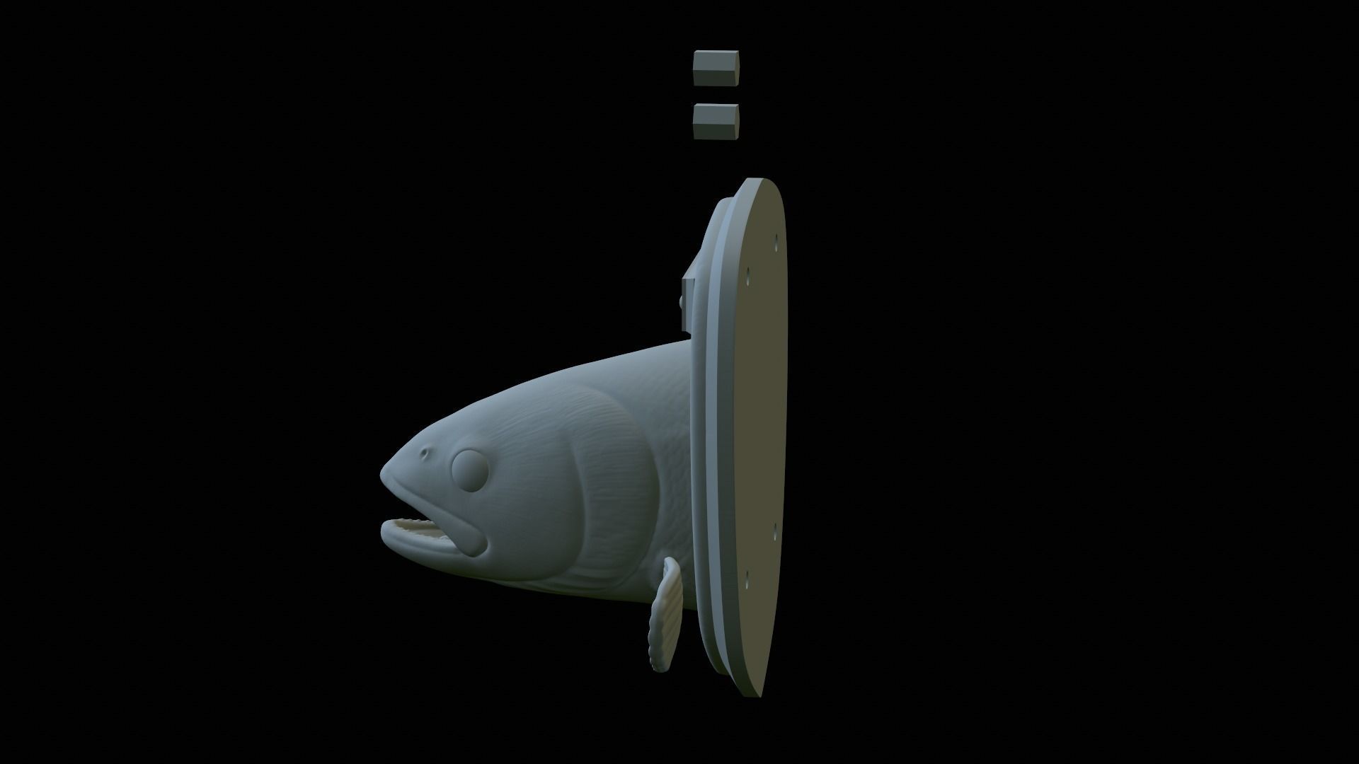 fish head trophy rainbow trout statue detailed texture 3D print model_34