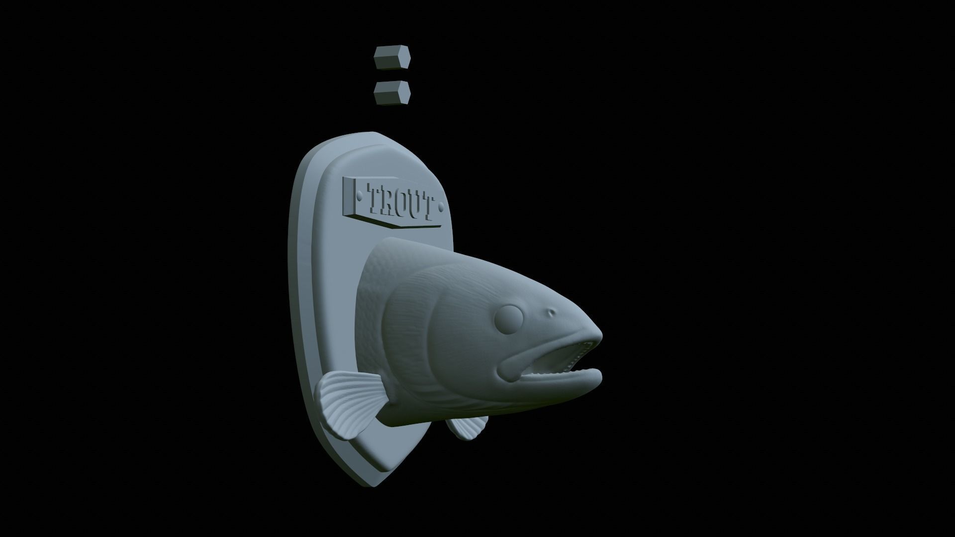fish head trophy rainbow trout statue detailed texture 3D print model_29