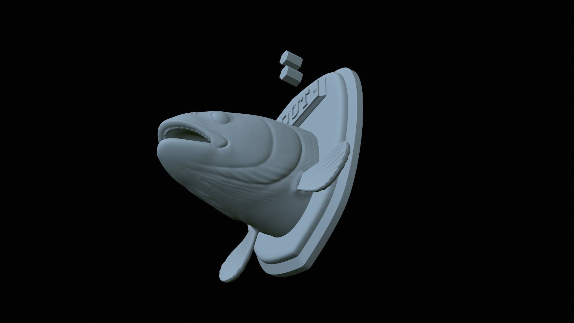 fish head trophy rainbow trout statue detailed texture 3D print model_7
