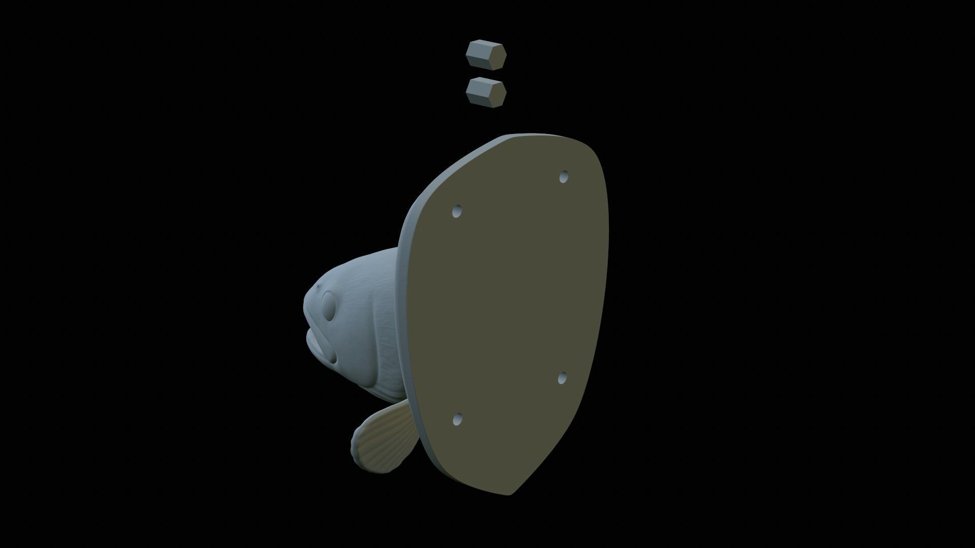 fish head trophy rainbow trout statue detailed texture 3D print model_3