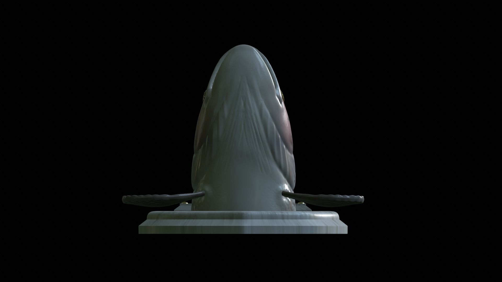 fish head trophy rainbow trout statue detailed texture 3D print model_5