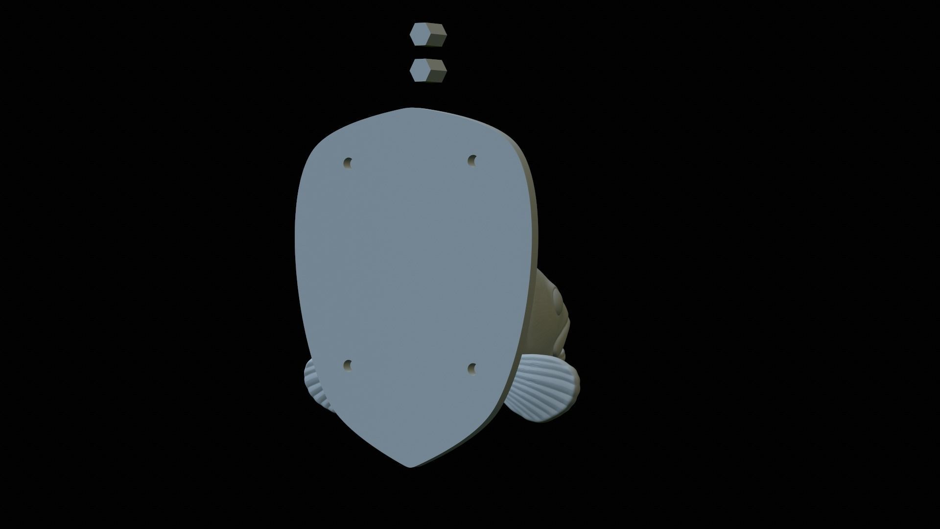 fish head trophy rainbow trout statue detailed texture 3D print model_4