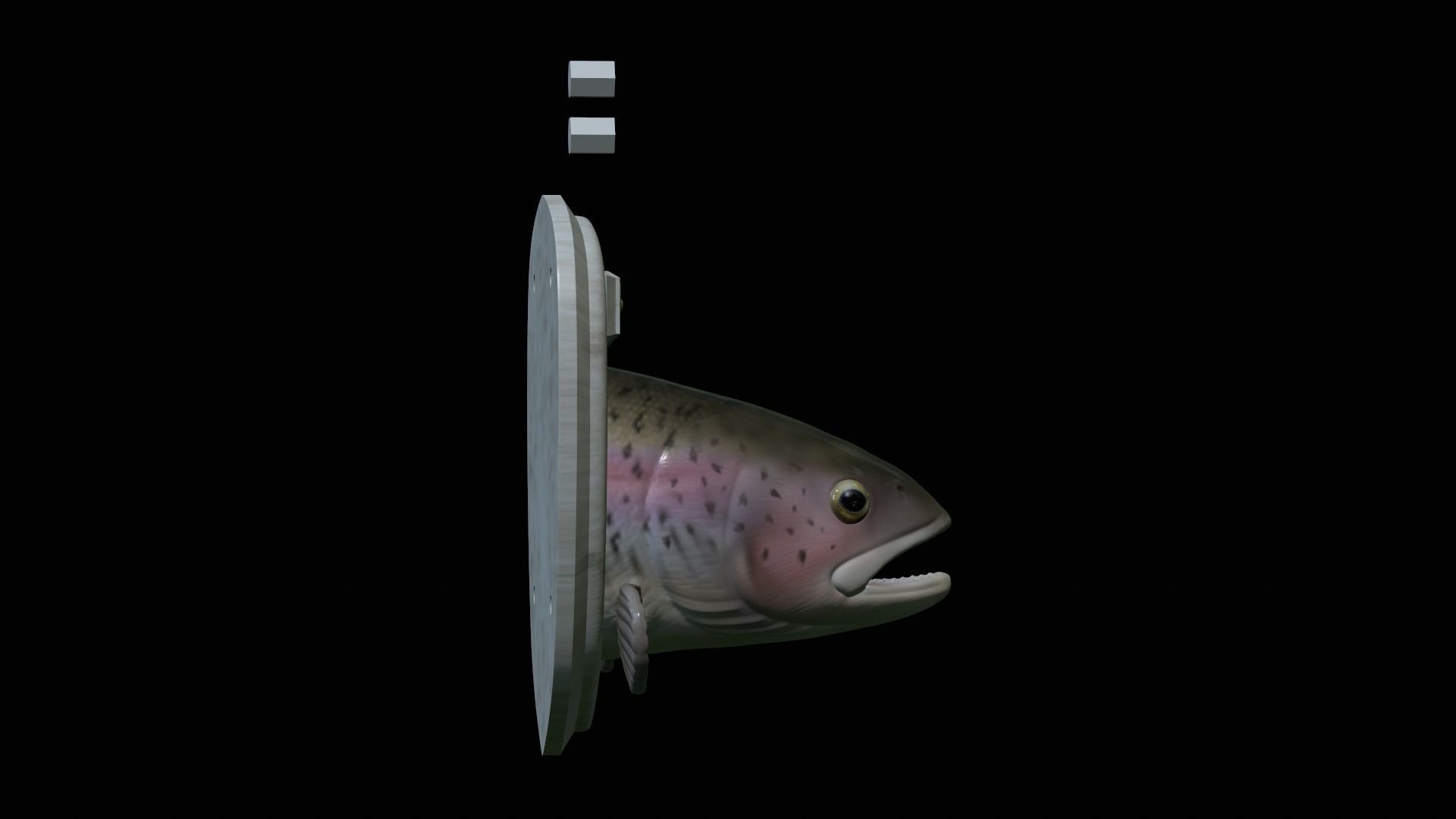 fish head trophy rainbow trout statue detailed texture 3D print model_17