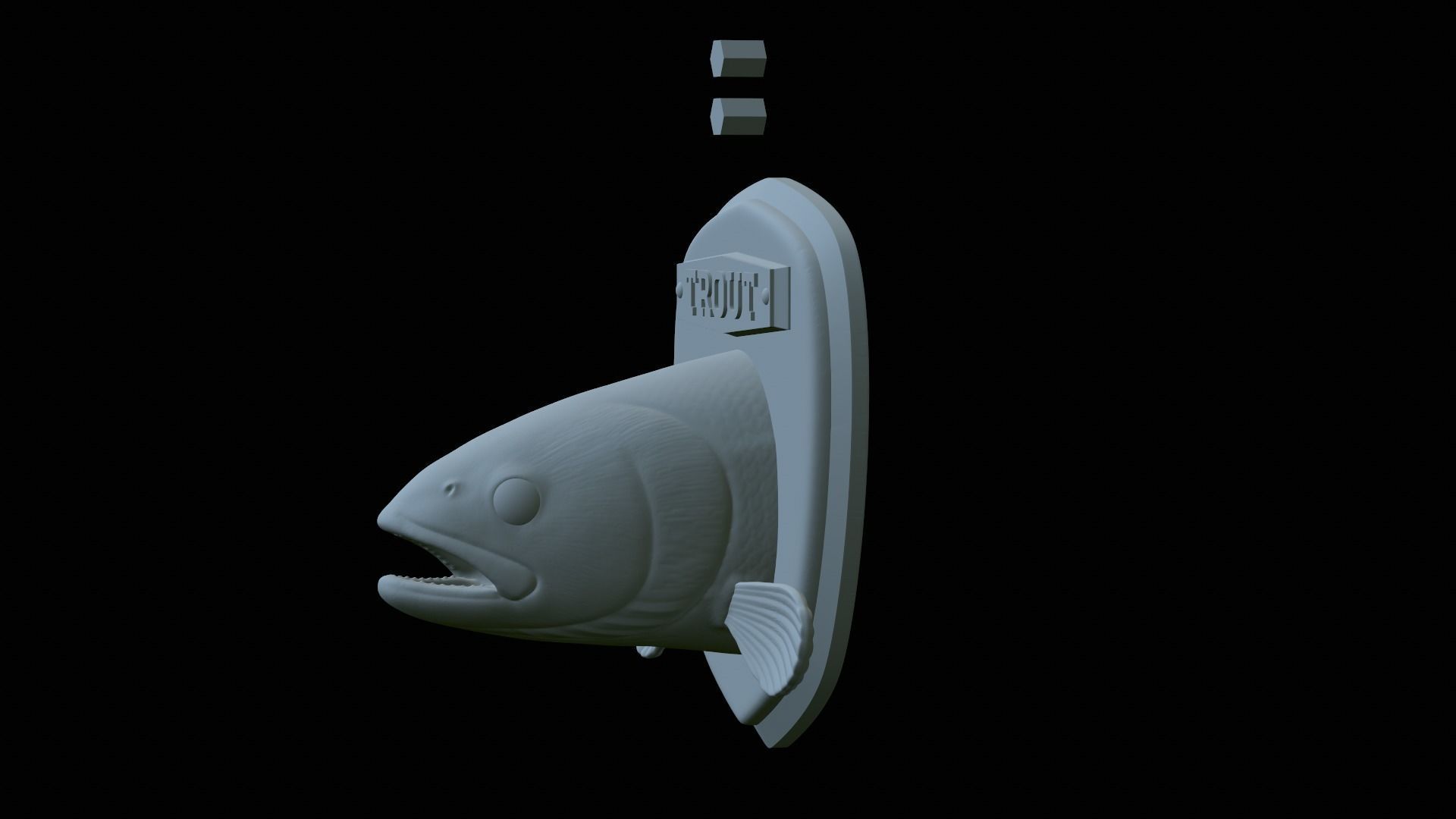 fish head trophy rainbow trout statue detailed texture 3D print model_35