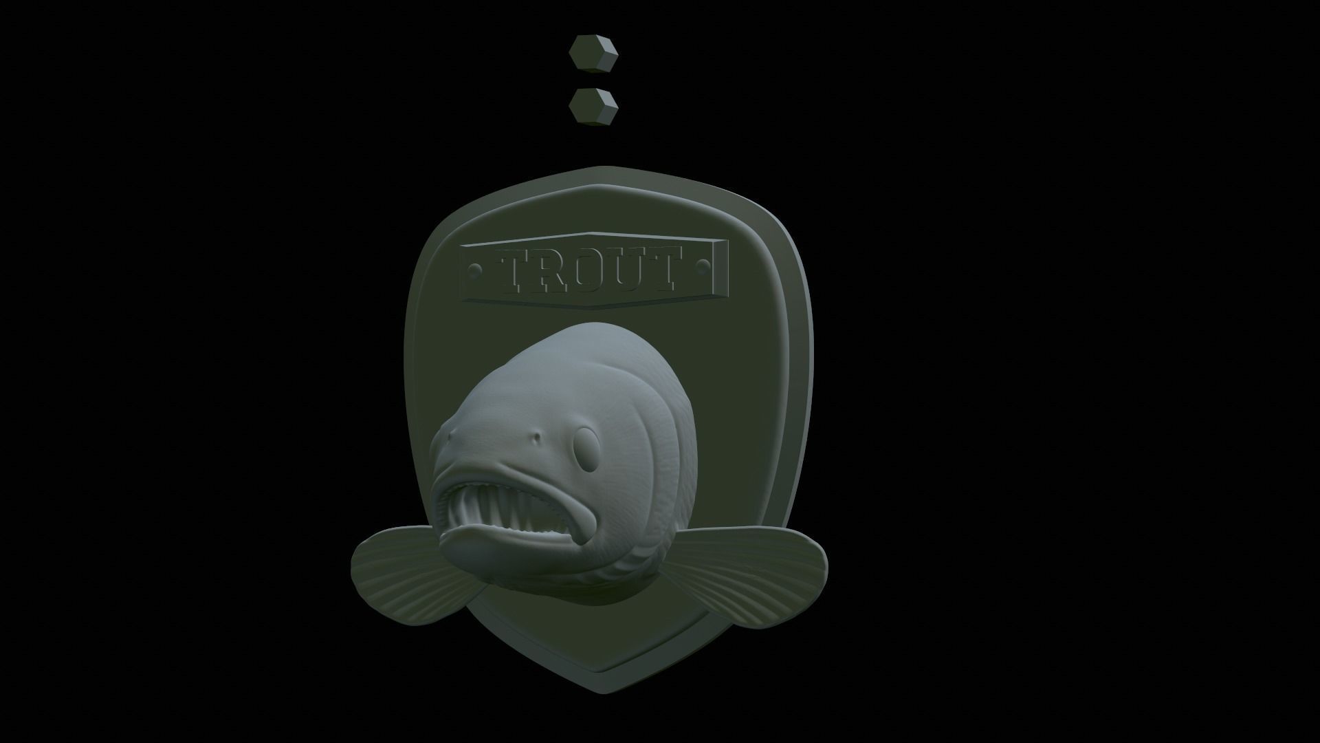 fish head trophy rainbow trout statue detailed texture 3D print model_12