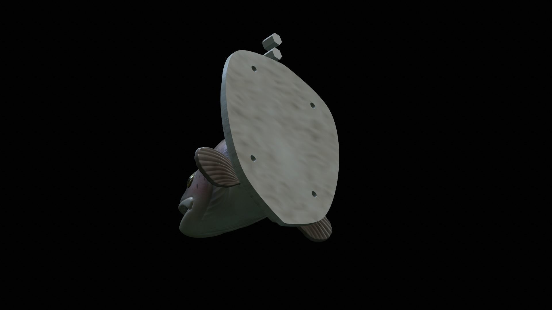 fish head trophy rainbow trout statue detailed texture 3D print model_24