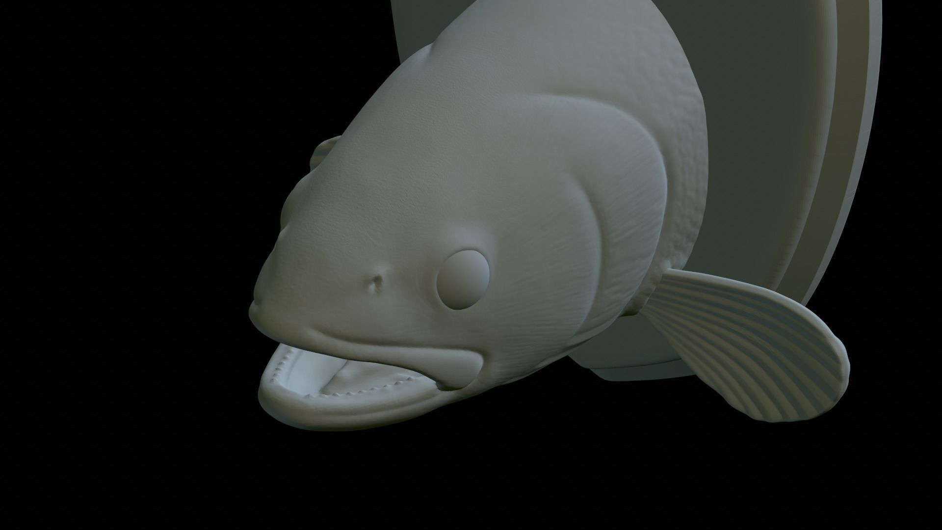fish head trophy rainbow trout statue detailed texture 3D print model_13