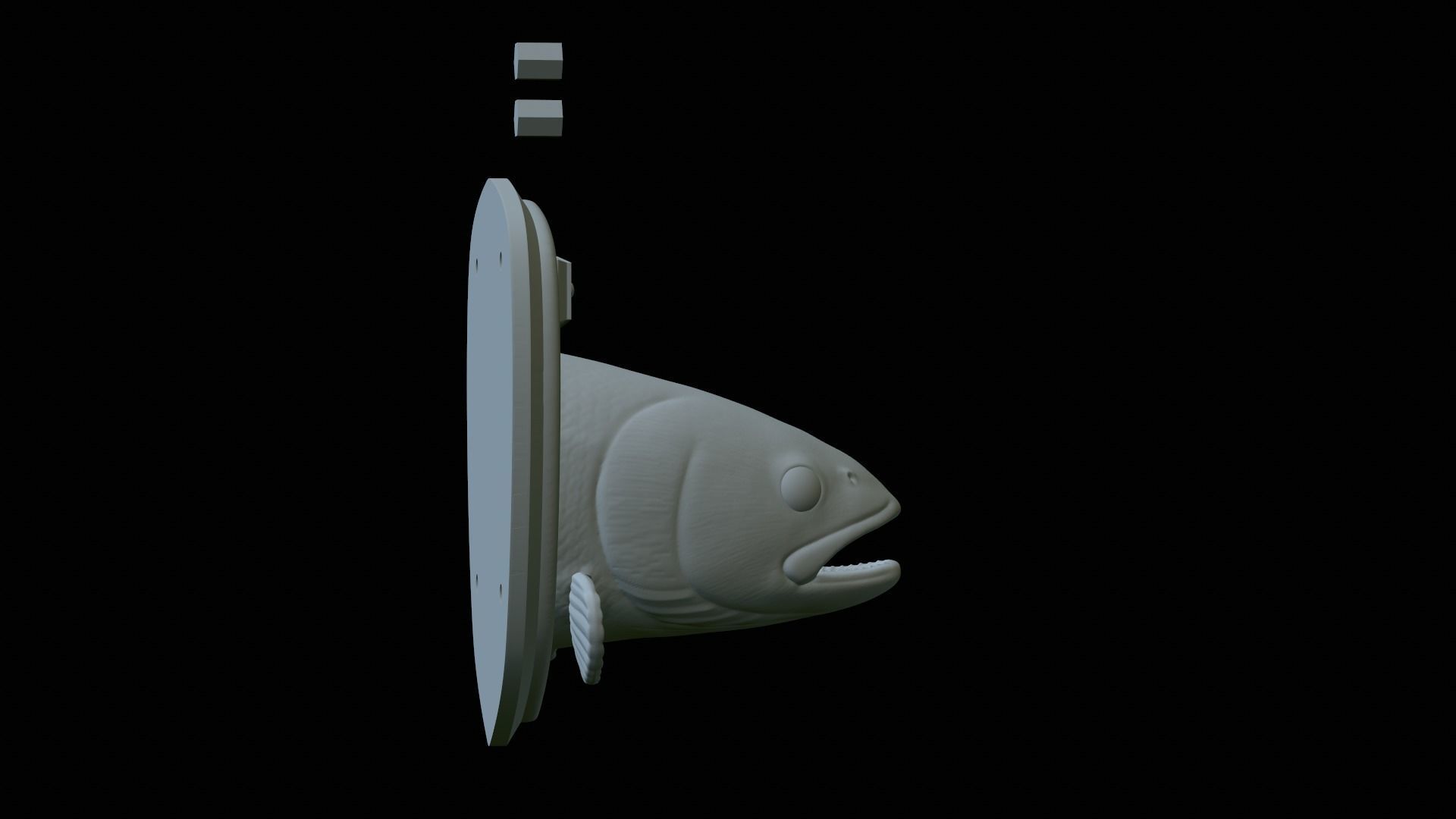 fish head trophy rainbow trout statue detailed texture 3D print model_31