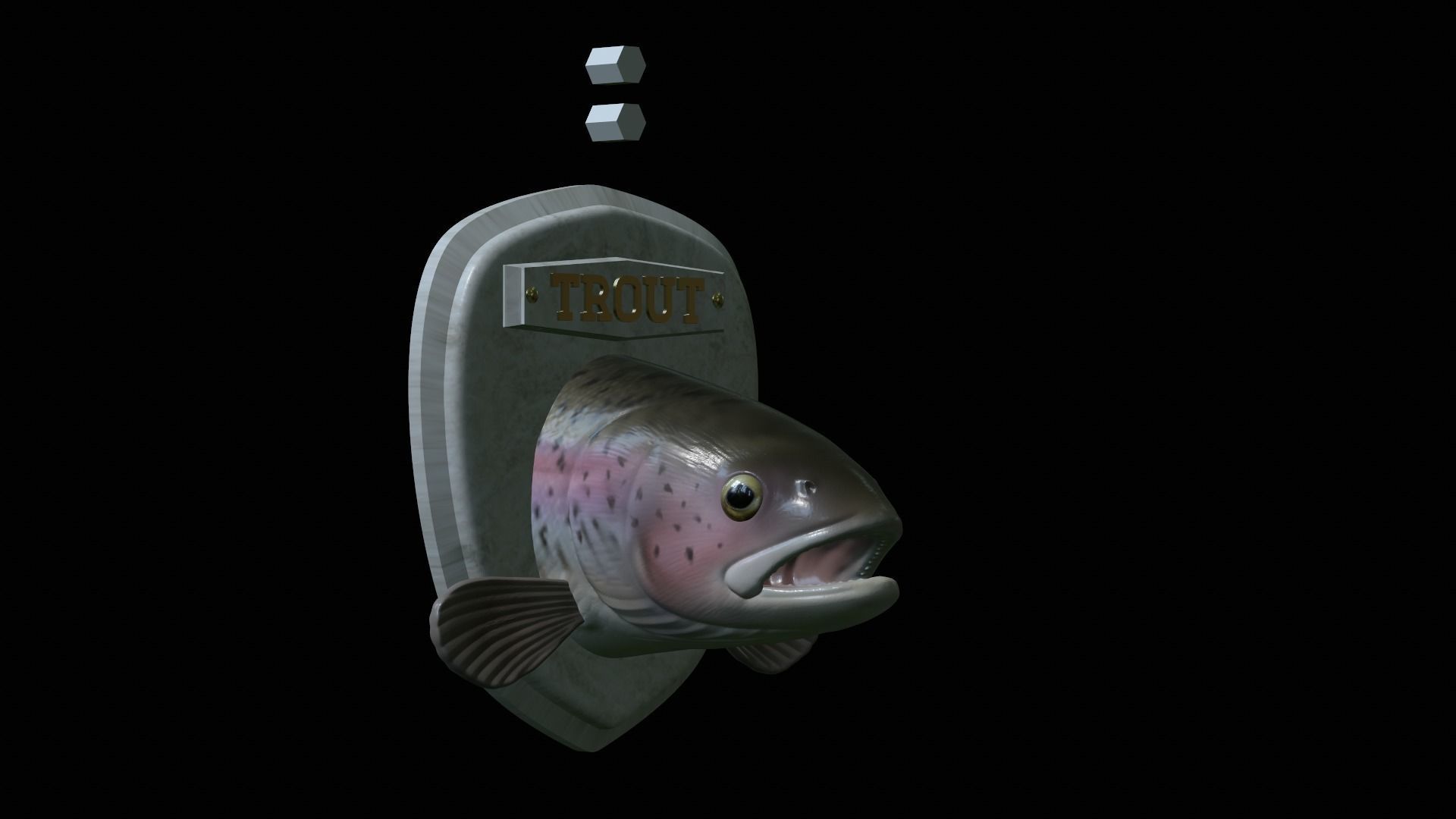 fish head trophy rainbow trout statue detailed texture 3D print model_21