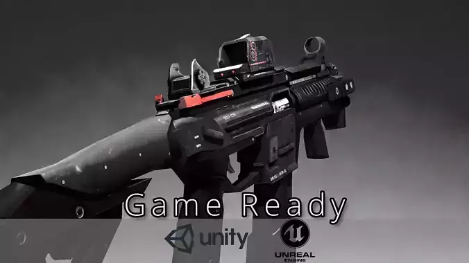 Sci-fi Submachine Gun  Game Ready  - R97