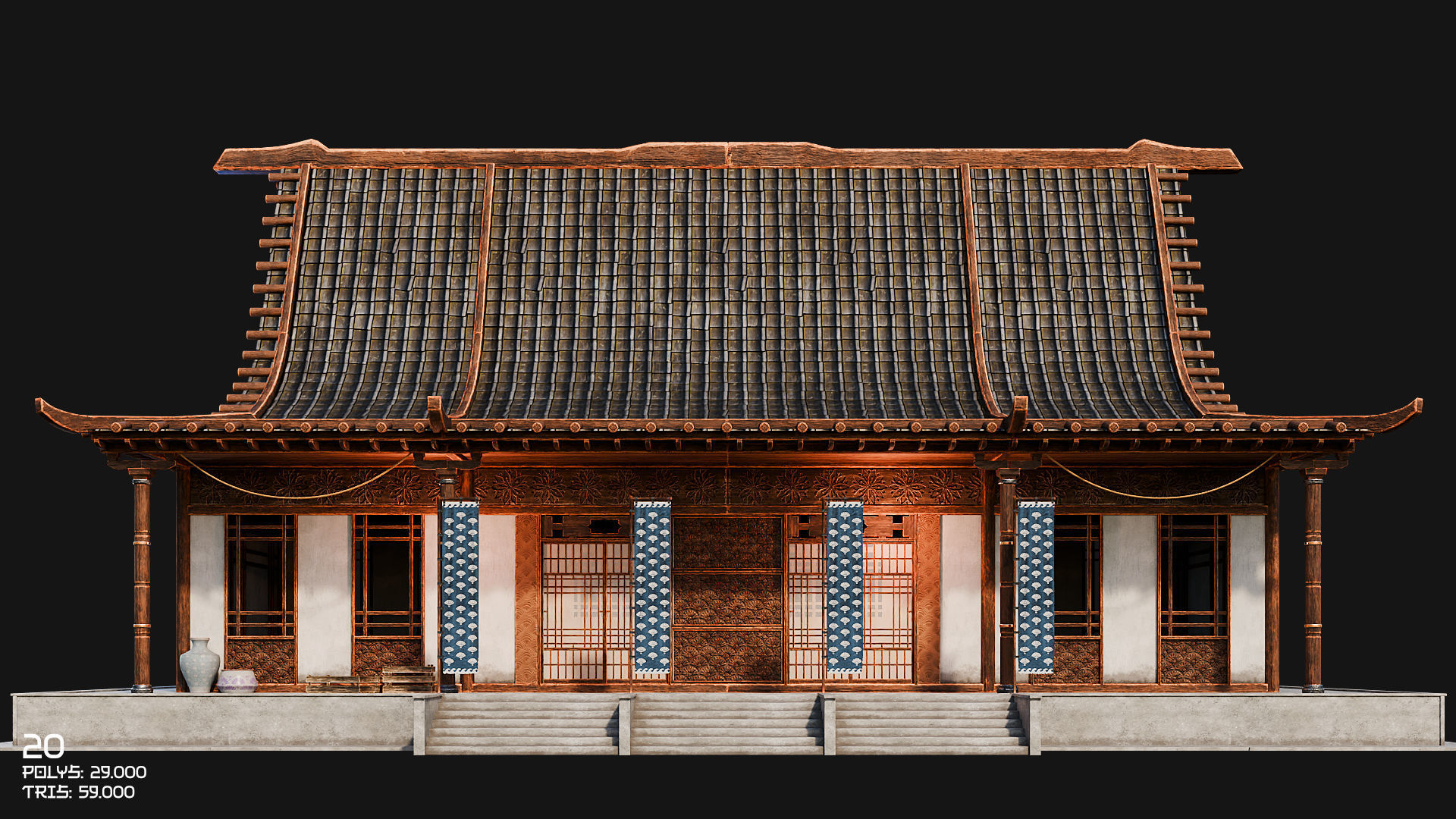 50 JAPAN BUILDINGS - 4K PBR HIGH QUALITY Low-poly 3D model_36