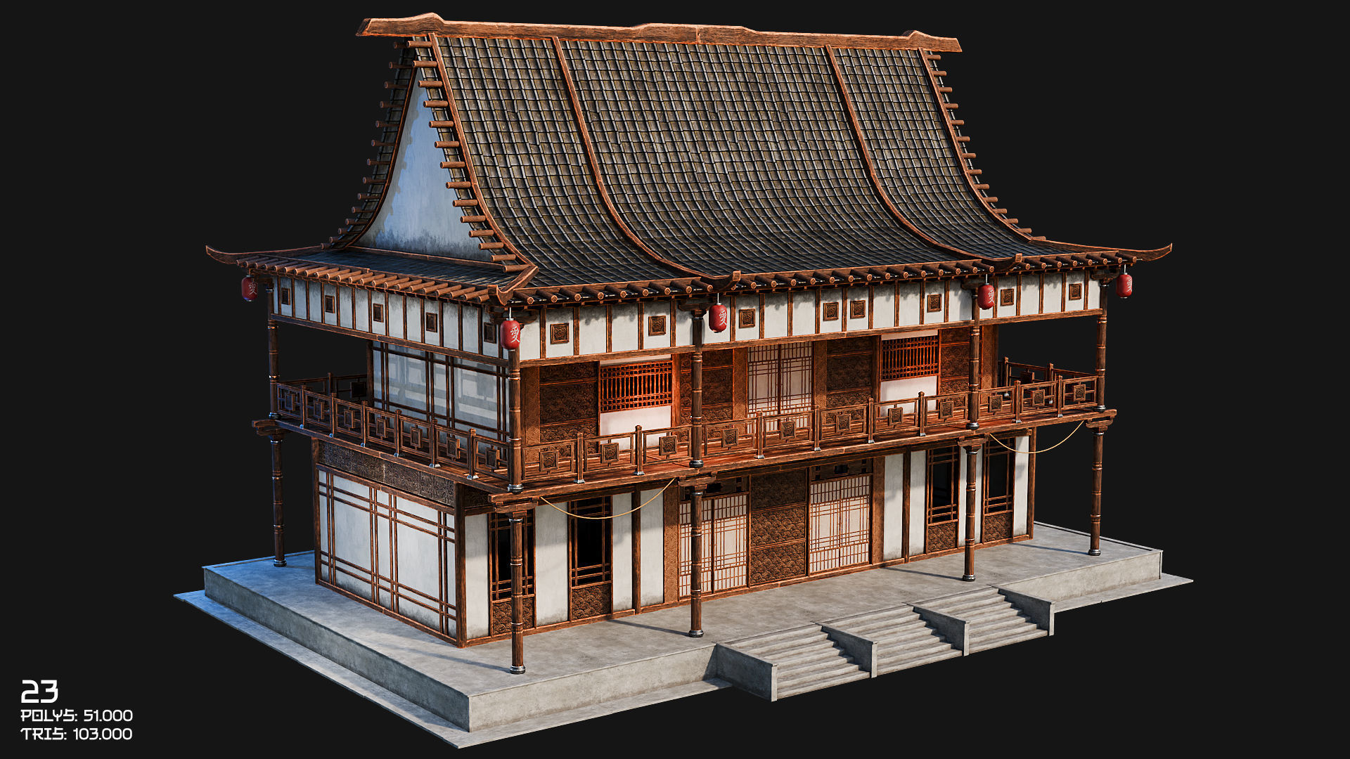 50 JAPAN BUILDINGS - 4K PBR HIGH QUALITY Low-poly 3D model_42