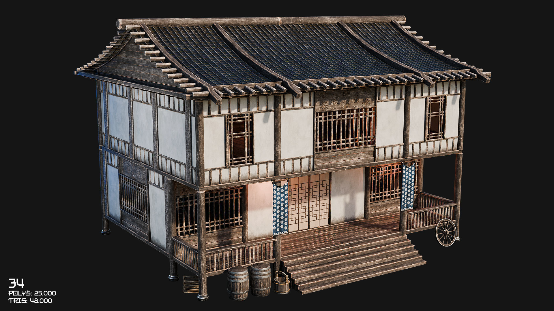 50 JAPAN BUILDINGS - 4K PBR HIGH QUALITY Low-poly 3D model_55