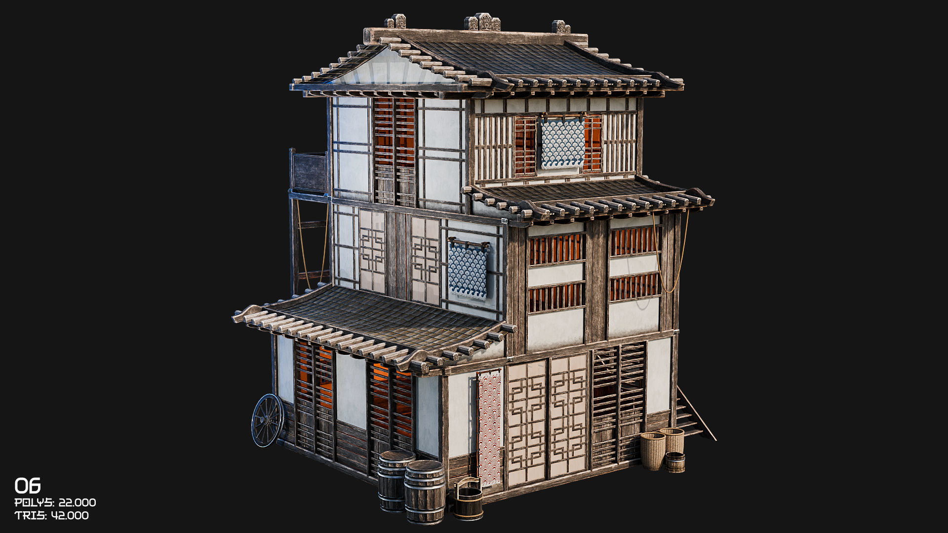 50 JAPAN BUILDINGS - 4K PBR HIGH QUALITY Low-poly 3D model_19