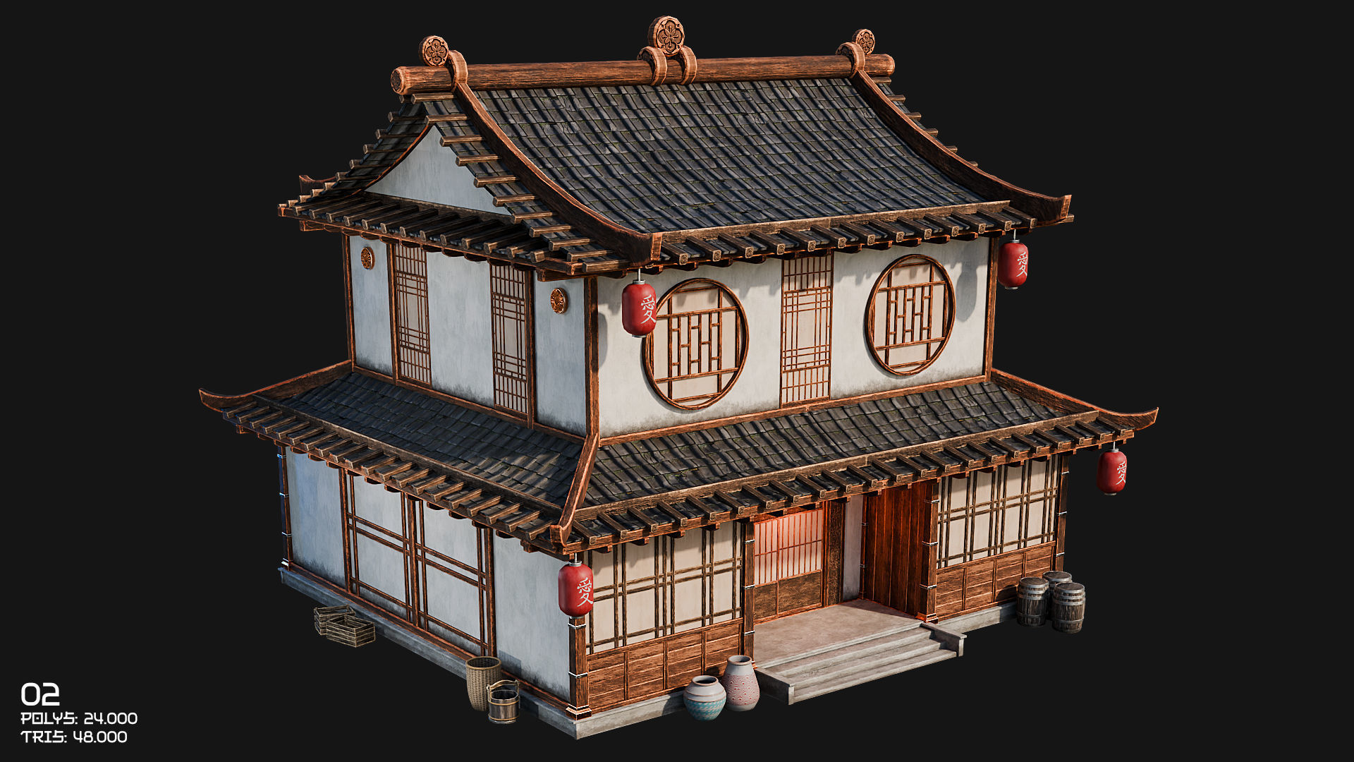 50 JAPAN BUILDINGS - 4K PBR HIGH QUALITY Low-poly 3D model_12