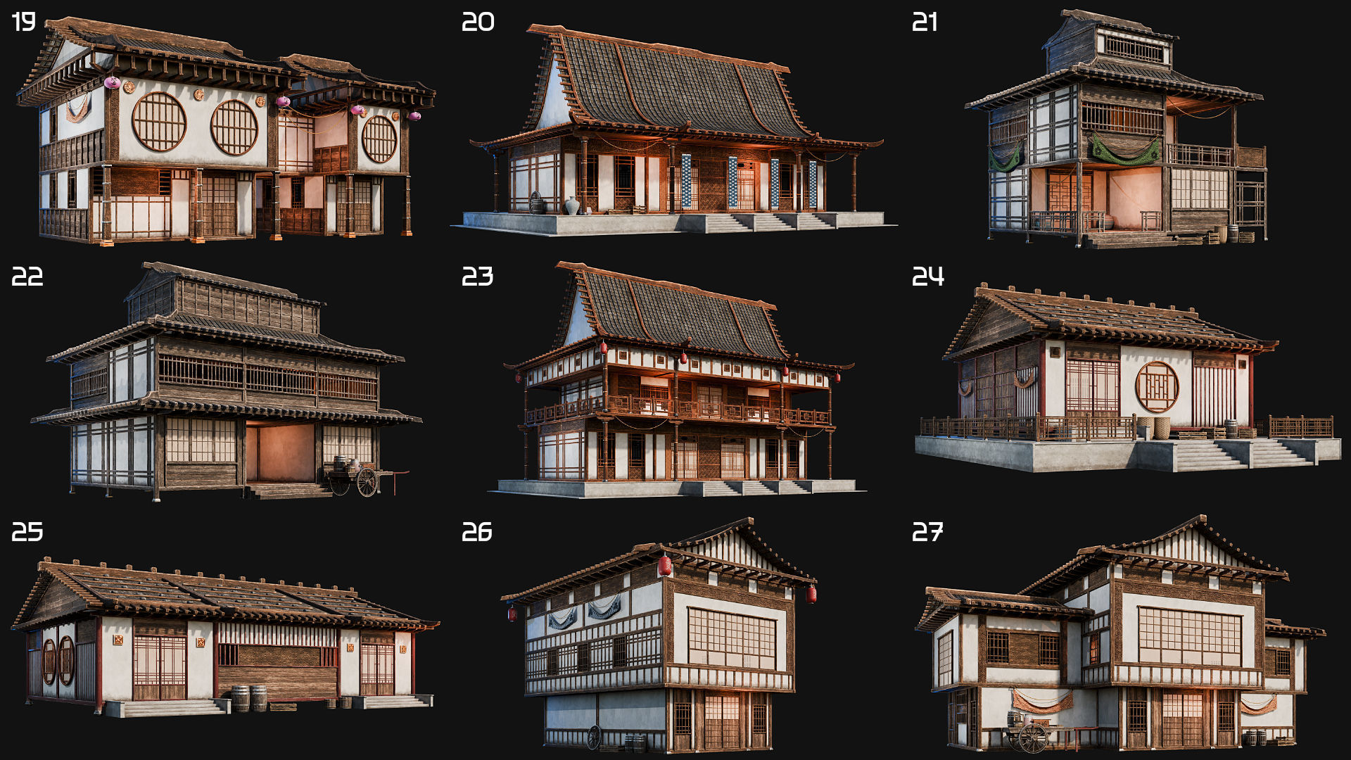 50 JAPAN BUILDINGS - 4K PBR HIGH QUALITY Low-poly 3D model_3