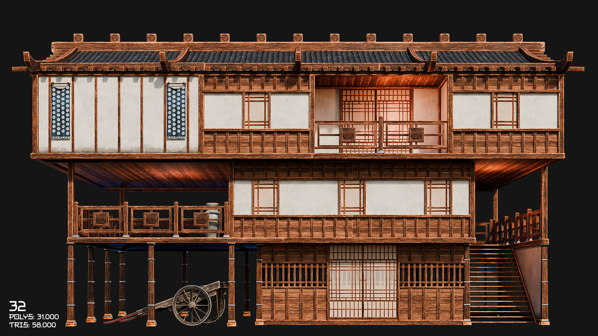 50 JAPAN BUILDINGS - 4K PBR HIGH QUALITY Low-poly 3D model_50