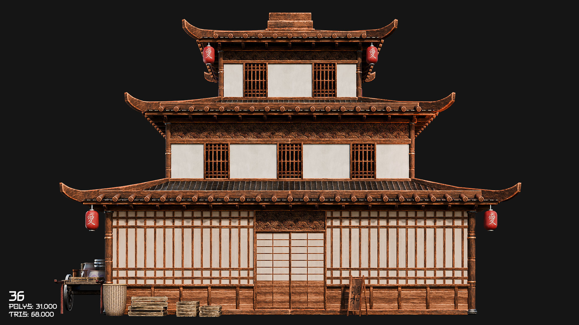 50 JAPAN BUILDINGS - 4K PBR HIGH QUALITY Low-poly 3D model_57