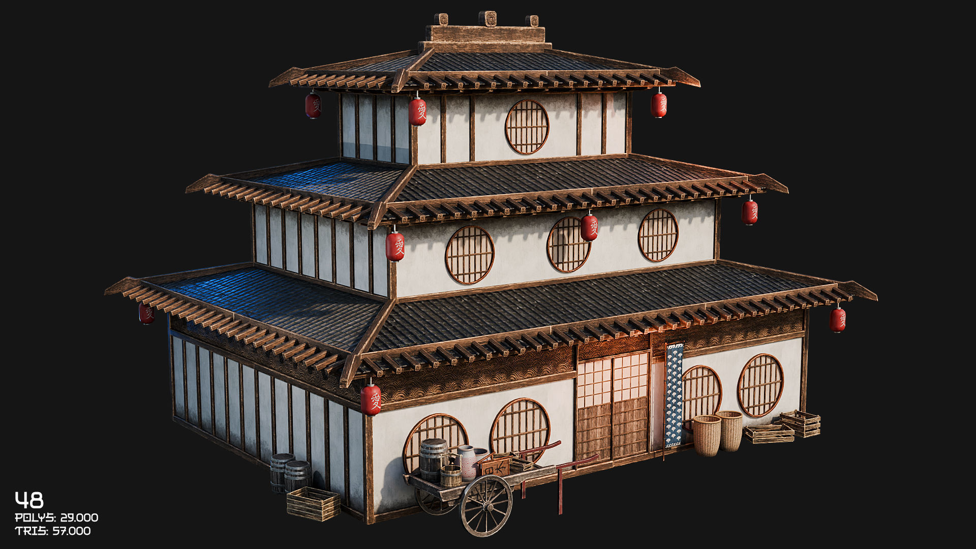 50 JAPAN BUILDINGS - 4K PBR HIGH QUALITY Low-poly 3D model_80
