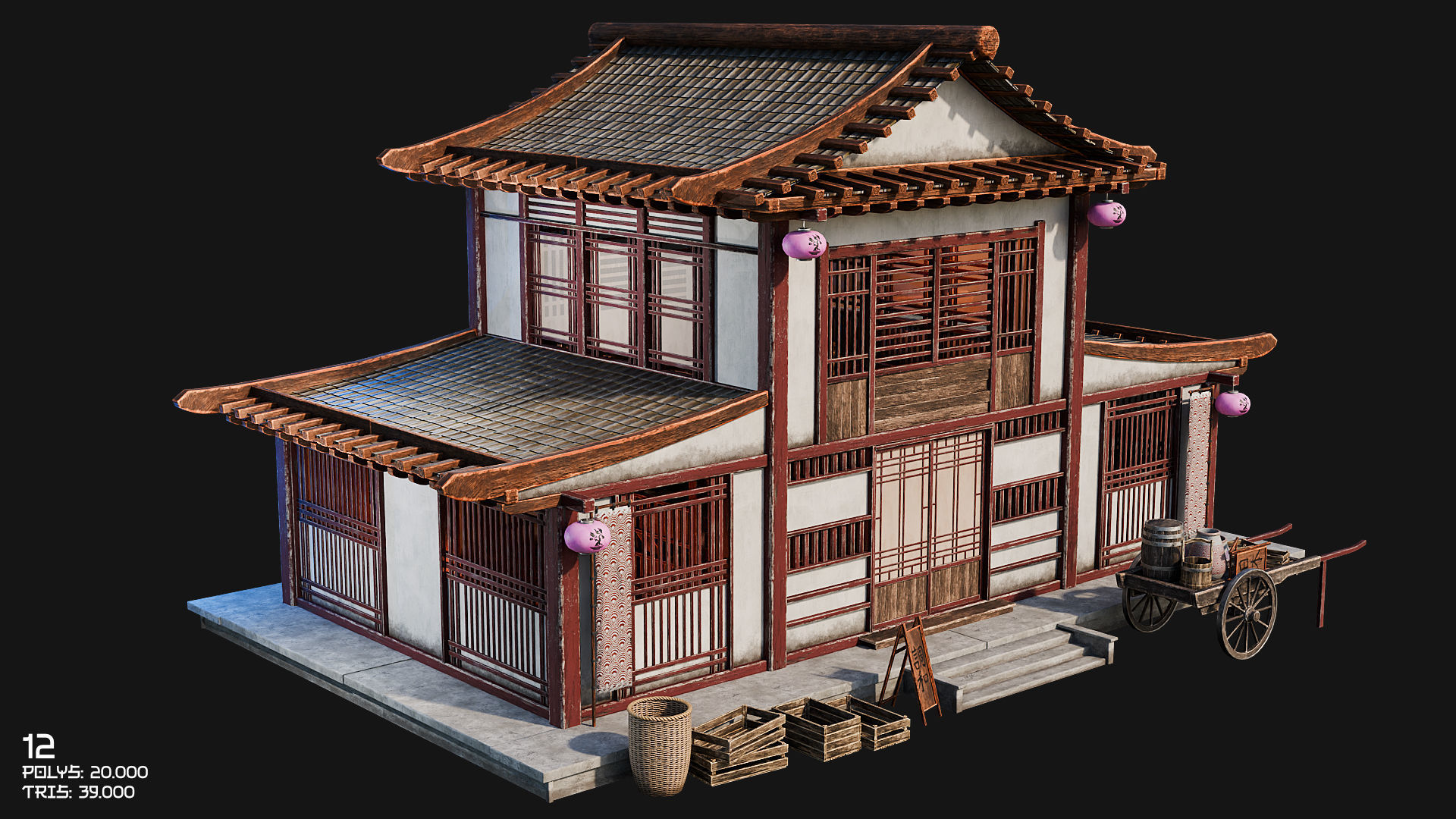 50 JAPAN BUILDINGS - 4K PBR HIGH QUALITY Low-poly 3D model_25