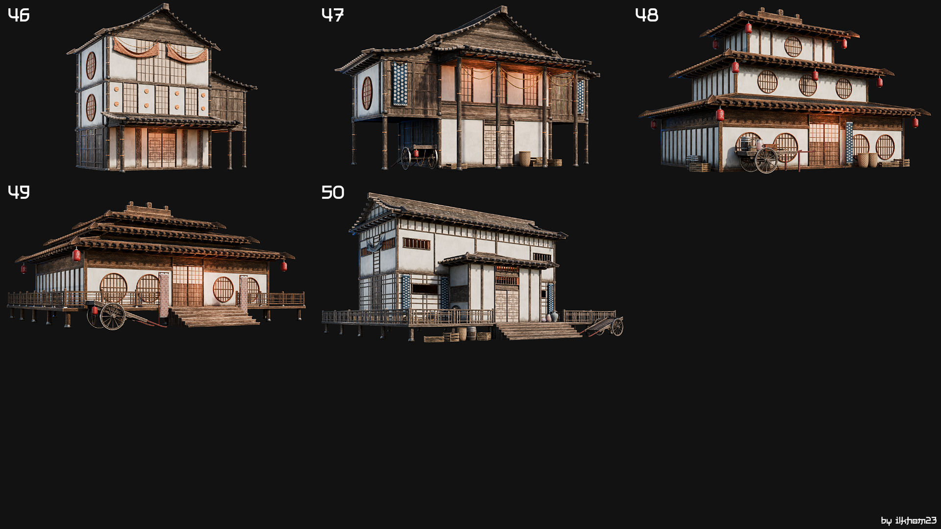 50 JAPAN BUILDINGS - 4K PBR HIGH QUALITY Low-poly 3D model_6