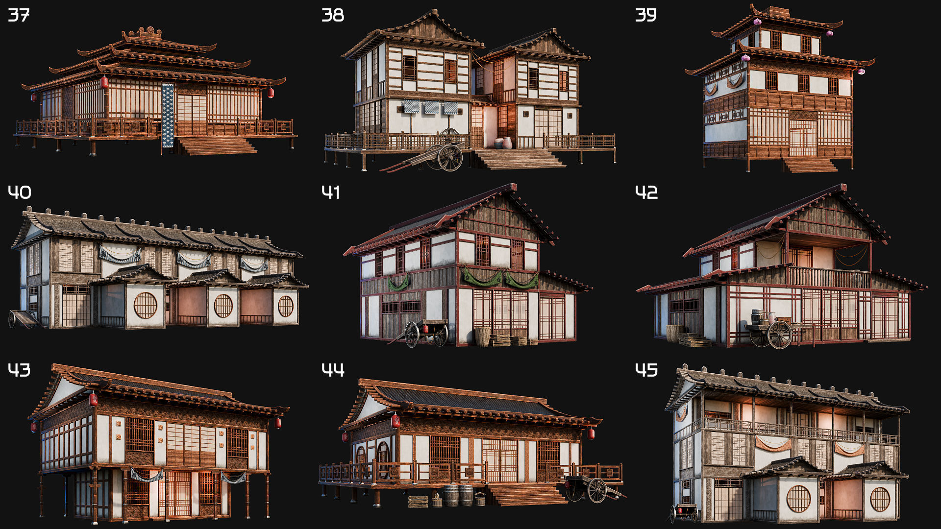 50 JAPAN BUILDINGS - 4K PBR HIGH QUALITY Low-poly 3D model_5