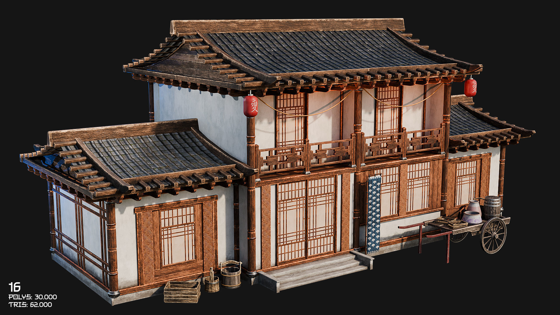 50 JAPAN BUILDINGS - 4K PBR HIGH QUALITY Low-poly 3D model_32