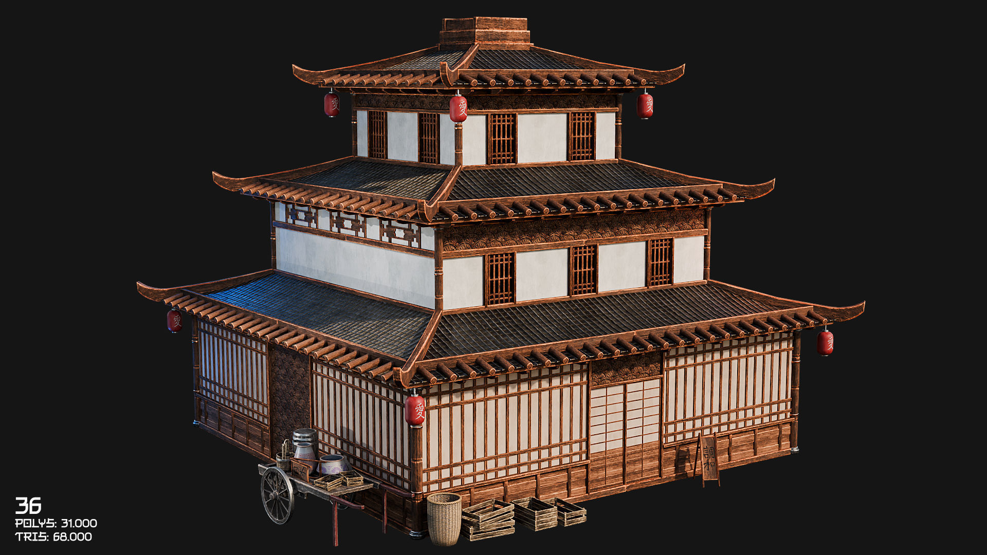 50 JAPAN BUILDINGS - 4K PBR HIGH QUALITY Low-poly 3D model_58