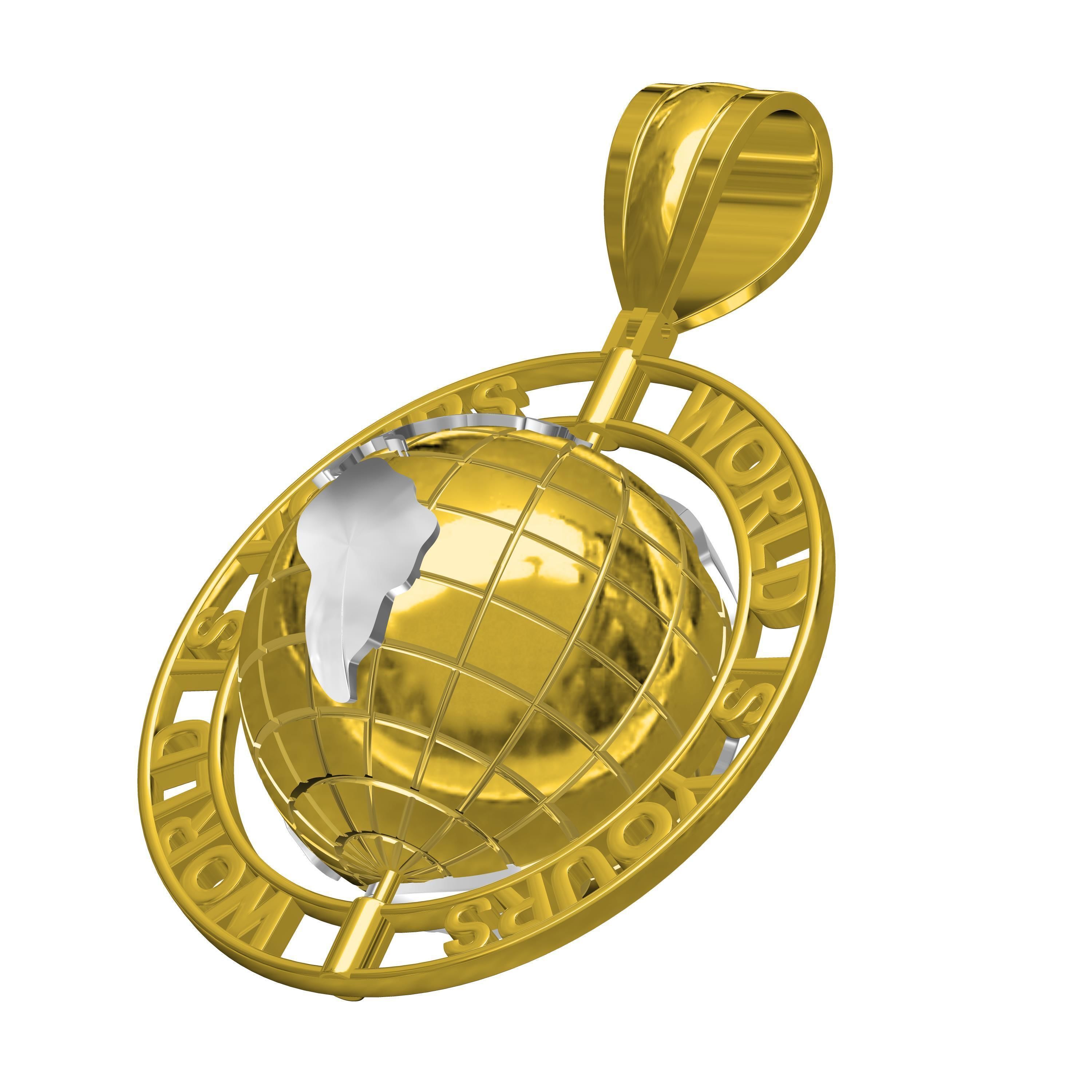 World is your pendant without Diamond 3D print model_3