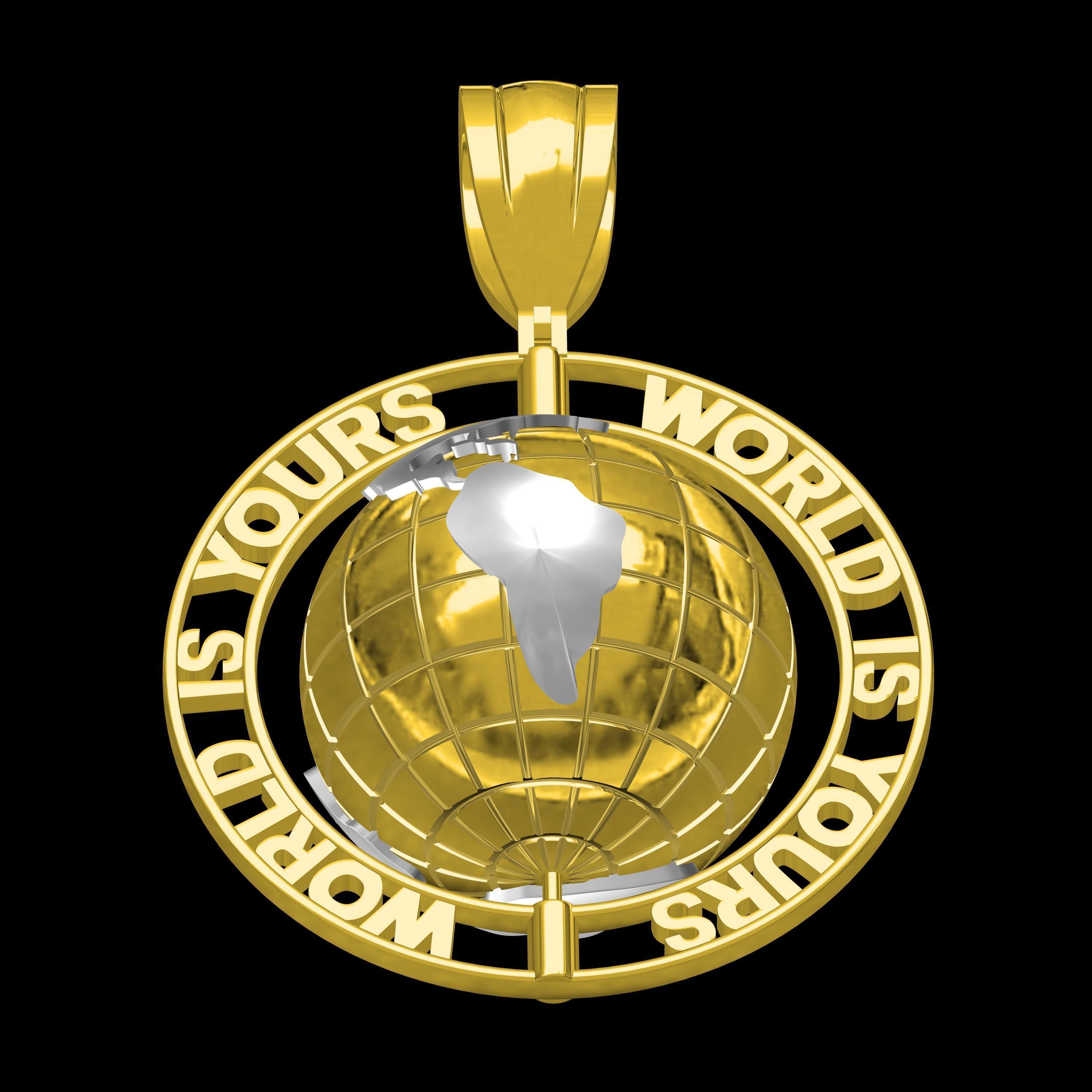 World is your pendant without Diamond 3D print model_6